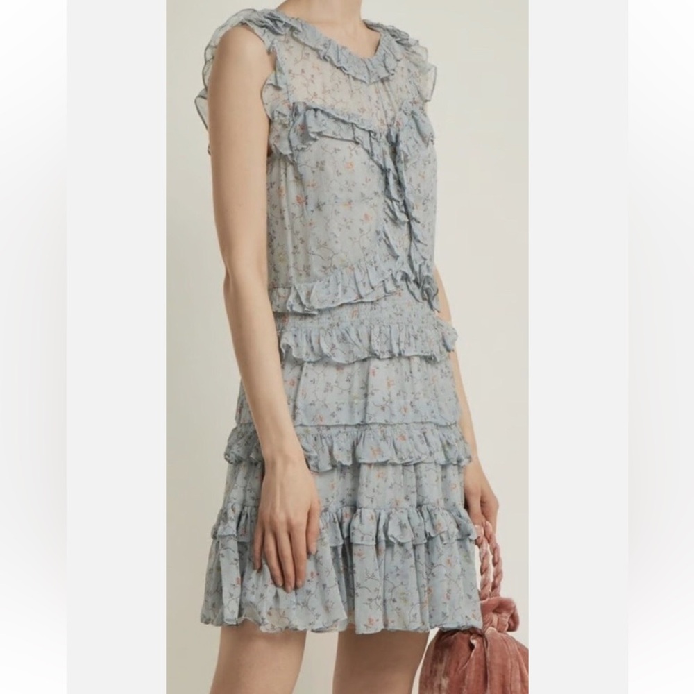 Floral Ruffle Sleeveless Dress